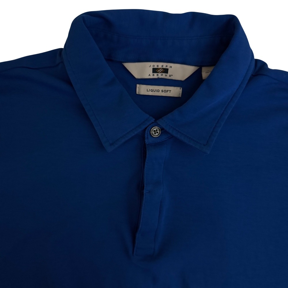 Joseph Abboud Polo Shirt Mens XL Blue Liquid Soft Cotton Short Sleeve